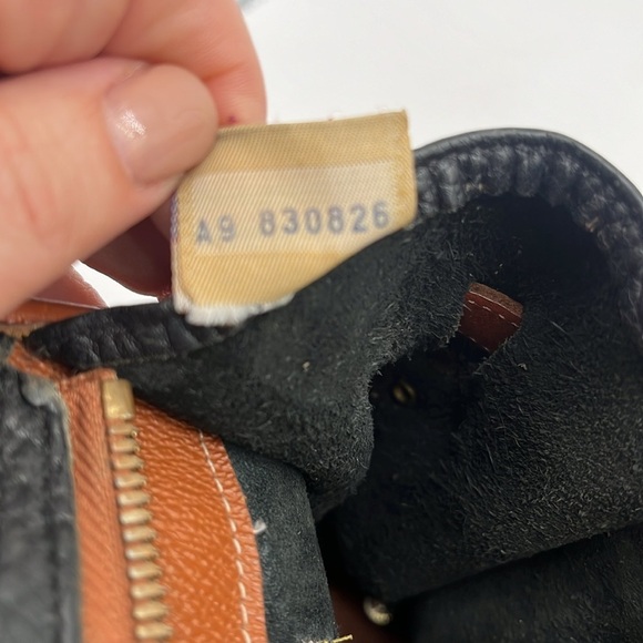 Vintage Dooney & Bourke Navy Double Buckle Leather Double Handle Satchel BLEMISH - Picture 9 of 12